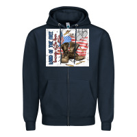 Navy land of the free Zipper Hoodie - MaliasSmallBusiness