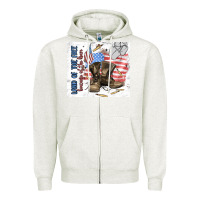Oatmeal Heather land of the free Zipper Hoodie - MaliasSmallBusiness
