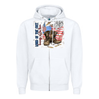 White land of the free Zipper Hoodie - MaliasSmallBusiness