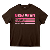 Chocolate Brown 2024 new year Heavy Core Tee - MaliasSmallBusiness