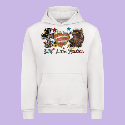Faith Love Freedom 4th Of July Urban Hoodie Designed By Howdyjamesfarm