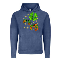 Vintage Denim St. Patrick's Day with game control and clover Vintage Hoodie - Neo Western