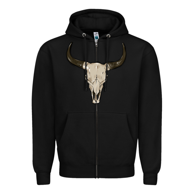 Cow Skul Zipper Hoodie by MaliasSmallBusiness | Teevron