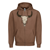 Chestnut cow skul Zipper Hoodie - MaliasSmallBusiness