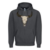 Smoke cow skul Zipper Hoodie - MaliasSmallBusiness