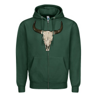 Sports Green cow skul Zipper Hoodie - MaliasSmallBusiness