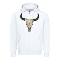White cow skul Zipper Hoodie - MaliasSmallBusiness