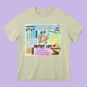Artist Life Heavy Core Tee Designed By Maliassmallbusiness