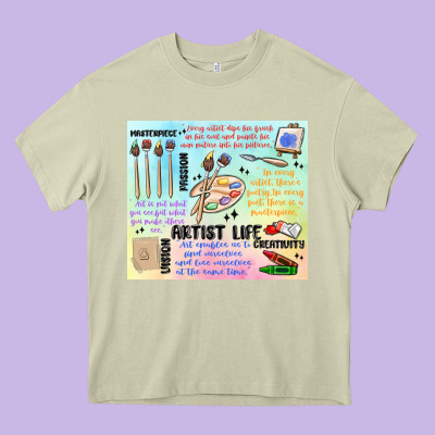 Artist Life Heavy Core Tee Designed By Maliassmallbusiness
