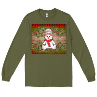 Army Green Christmas snowman Long Sleeve Tee - AdoDesignShop