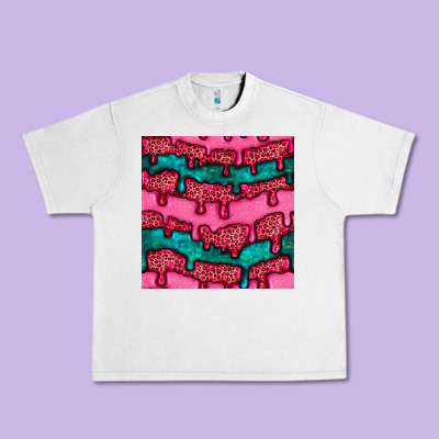 Valentines Day Leopard And Turquoise Gemstone Seamless Pattern Urban Heavy Tee Designed By Bundleandbundleshop