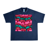 Navy valentines day leopard and turquoise gemstone seamless pattern Urban Heavy Tee - BundleAndBundleShop