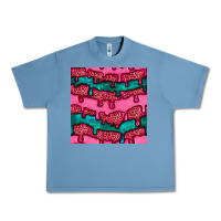 Pebble Blue valentines day leopard and turquoise gemstone seamless pattern Urban Heavy Tee - BundleAndBundleShop