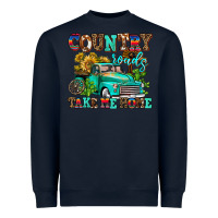 Navy country roads take me home Heavyweight Sweatshirt - AdoDesignShop