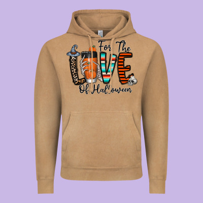 For The Love Of Halloween Vintage Hoodie Designed By Cowhidedigitalart