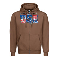 Chestnut land of the free usa Zipper Hoodie - MaliasSmallBusiness