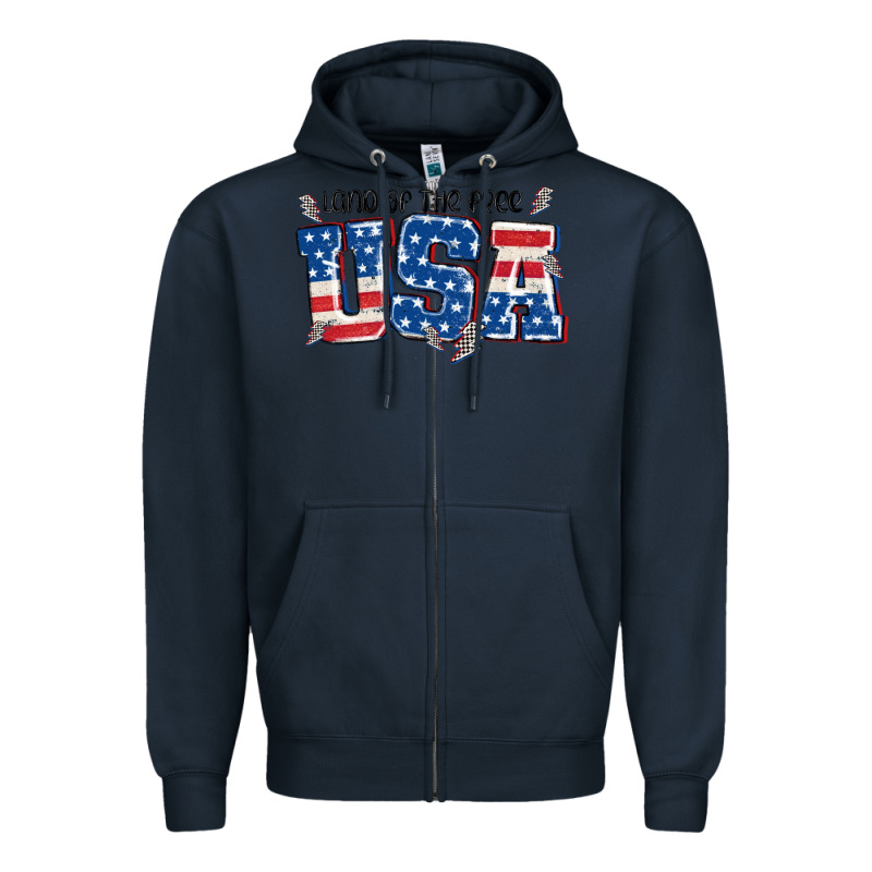 Land Of The Free Usa Zipper Hoodie by MaliasSmallBusiness | Teevron