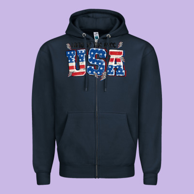 Land Of The Free Usa Zipper Hoodie Designed By Maliassmallbusiness