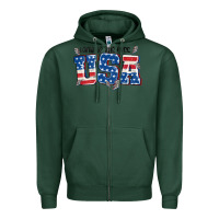 Sports Green land of the free usa Zipper Hoodie - MaliasSmallBusiness