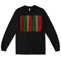 Black christmas glitter leopard brushstroke Long Sleeve Tee - AdoDesignShop