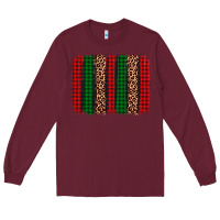 Burgundy christmas glitter leopard brushstroke Long Sleeve Tee - AdoDesignShop