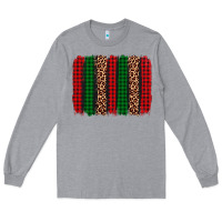 Heather Grey christmas glitter leopard brushstroke Long Sleeve Tee - AdoDesignShop