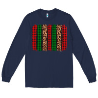 Navy christmas glitter leopard brushstroke Long Sleeve Tee - AdoDesignShop