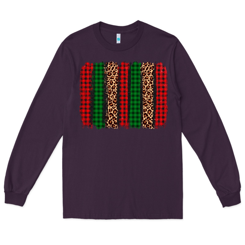 Christmas Glitter Leopard Brushstroke Long Sleeve Tee by AdoDesignShop | Teevron