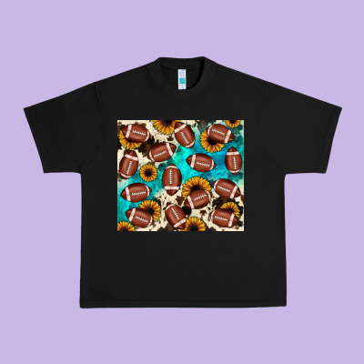 Football Turquoise Sunflower Urban Heavy Tee Designed By Jahusdesignshop