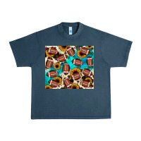 Midnight Navy football turquoise sunflower Urban Heavy Tee - JahusDesignShop