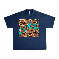 Navy football turquoise sunflower Urban Heavy Tee - JahusDesignShop