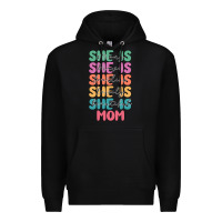 Black she is mom Premium Hoodie - JahusDesignShop