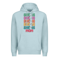Blue Mist she is mom Premium Hoodie - JahusDesignShop