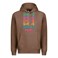 Chestnut she is mom Premium Hoodie - JahusDesignShop