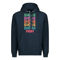 Navy she is mom Premium Hoodie - JahusDesignShop
