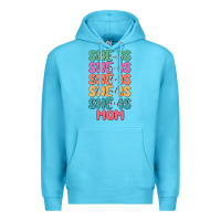 Ocean Blue she is mom Premium Hoodie - JahusDesignShop