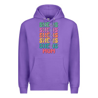 Purple she is mom Premium Hoodie - JahusDesignShop