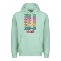Seafoam she is mom Premium Hoodie - JahusDesignShop