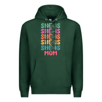 Sports Green she is mom Premium Hoodie - JahusDesignShop