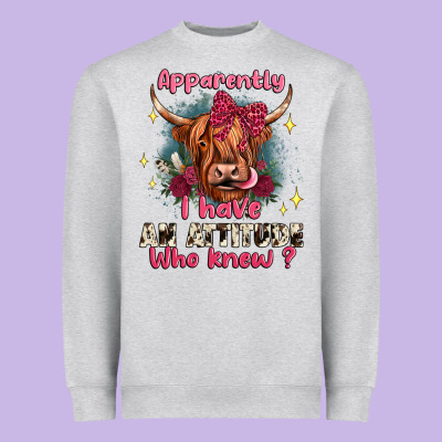 Apparently I Have An Attitude Who Knew Heavyweight Sweatshirt Designed By Jahusdesignshop