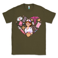 Army Green nurse and nurse element heart Classic Tee - AdoDesignShop