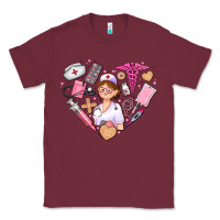 Burgundy nurse and nurse element heart Classic Tee - AdoDesignShop