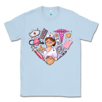 Dusty Blue nurse and nurse element heart Classic Tee - AdoDesignShop