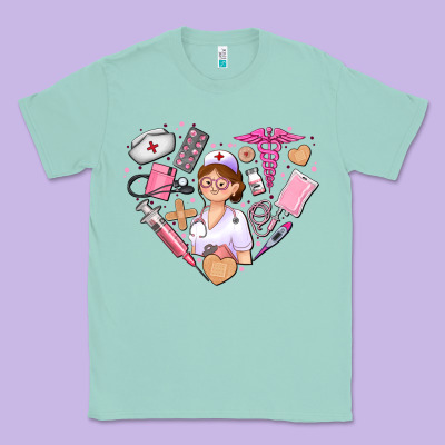 Nurse And Nurse Element Heart Classic Tee Designed By Adodesignshop