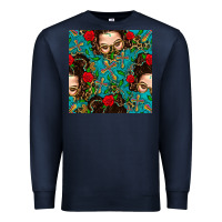 Navy Messy Bun Mom And Cross With Leopard Patterns Premium Sweatshirt - BundleAndBundleShop