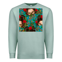 Seafoam Messy Bun Mom And Cross With Leopard Patterns Premium Sweatshirt - BundleAndBundleShop