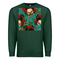 Sports Green Messy Bun Mom And Cross With Leopard Patterns Premium Sweatshirt - BundleAndBundleShop