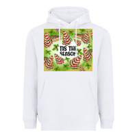 White tis the season christmas tree cake Heavyweight Hoodie - MaliasSmallBusiness
