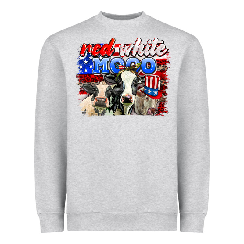 Red White Moo Heavyweight Sweatshirt by AdoDesignShop | Teevron
