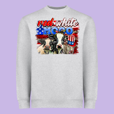 Red White Moo Heavyweight Sweatshirt Designed By Adodesignshop